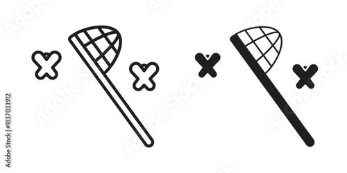 Butterfly catcher icons symbol, logo illustration. Vector graphics set