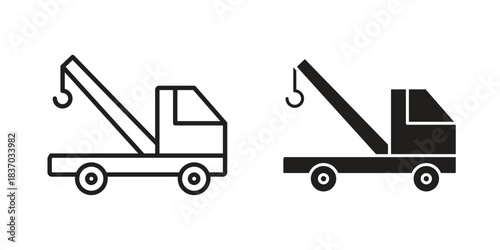 Car crane icons symbol, logo illustration. Vector graphics set