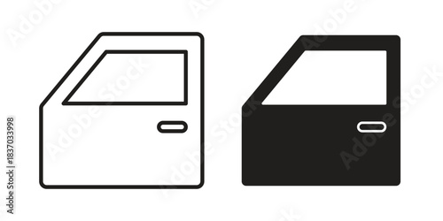 car door icons symbol, logo illustration. Vector graphics set