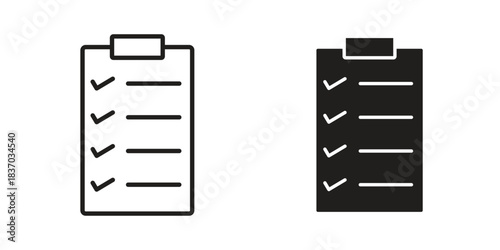 Checklist icons symbol, logo illustration. Vector graphics set
