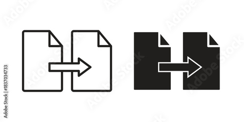 Compare icons symbol, logo illustration. Vector graphics set