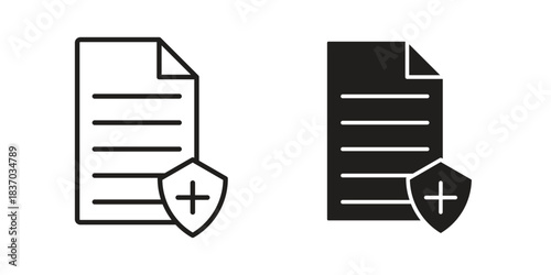 Contract coverage icons symbol, logo illustration. Vector graphics set