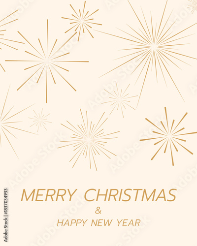Merry Christmas and happy New Year cards collection and background, greeting card vector illustration	
