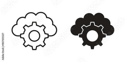 Devops icons symbol, logo illustration. Vector graphics set