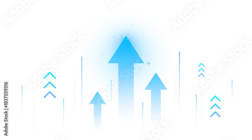 PNG - Financial Growth Arrow Transparent Background. Business Success, Profit Increase, and Future Progress Chart Development.