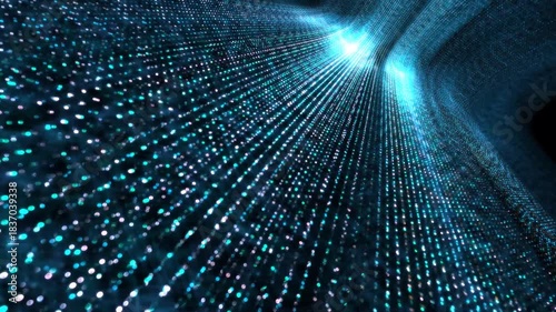 Abstract space tunnel made of particles