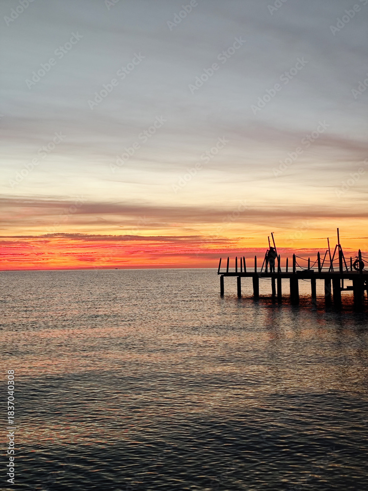 Fototapeta premium The view of sunrise in Beldibi, Antalya region, Turkey