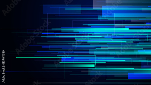 Glitch Lines Background With Futuristic Digital Effect, Perfect for Gaming, Tech, or Cyberpunk Designs. Abstract High-Speed Motion in Neon Colors. Vector Illustration.