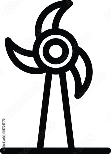 Simple black and white line art illustration of a classic oil pump jack