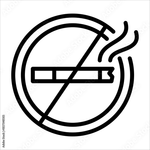 Modern life single icon for no smoking sign for design element