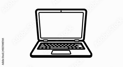 Sleek portable computer graphic symbolizing remote work and digital connectivity for modern life