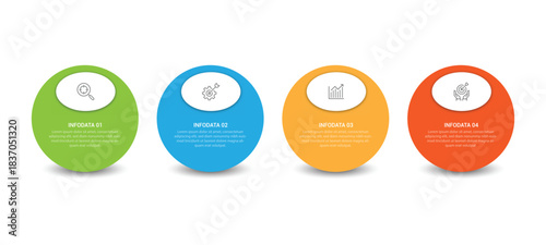 Circle chart infographic template with 4 options for presentations