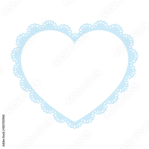 Simple blue lace frame, heart tag, label