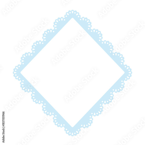 Simple blue lace frame, diamonds tag, label