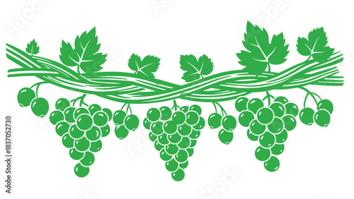 Grapes And Leaves Border Silhouette grapes, vine, leaves, fruit, vineyard, winery