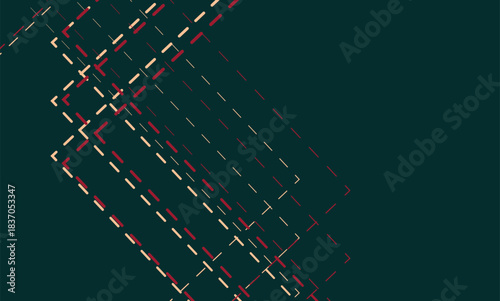 Vibrant modern gradient backdrop features bold dashed chevron, creating a dynamic, contemporary mood. Ideal for tech, marketing, and creative portfolios needing a stylish geometric accent.