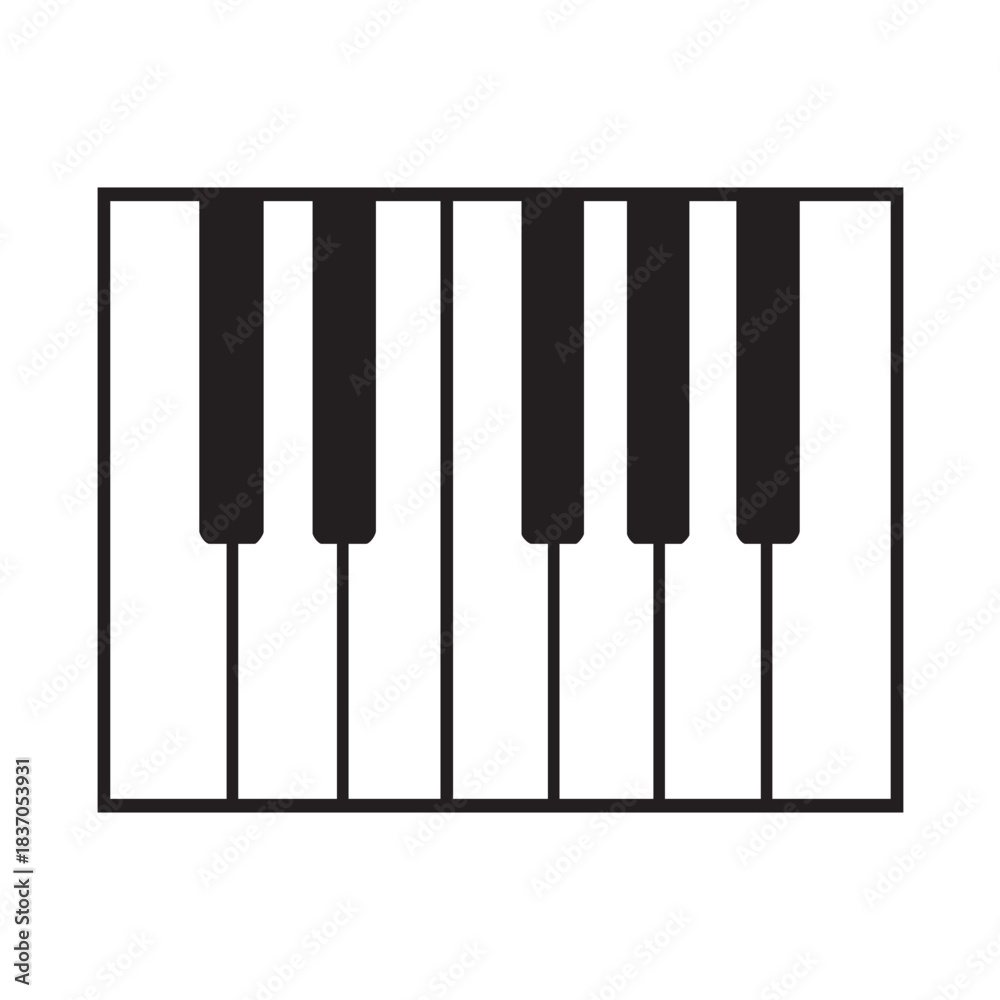 Naklejka premium Black and white piano keys close up view musical instrument keyboard graphic design element