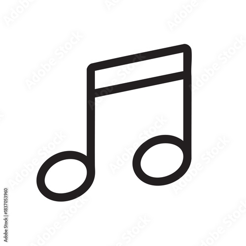 Pair of eighth notes connected by a beam representing sound melody rhythm and song