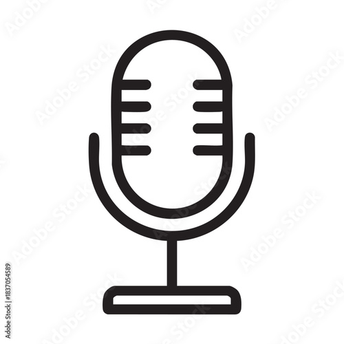 Vintage microphone ready for recording, podcasting or live performance broadcast