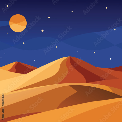 desert landscape with moon