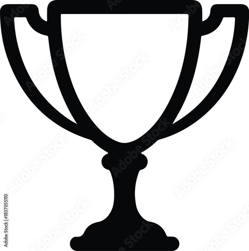 Black trophy cup icon on white background Keywords: trophy, cup, award, winner, champion, prize