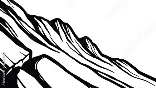 Close-up of Mountain Peaks Silhouette mountains rocky