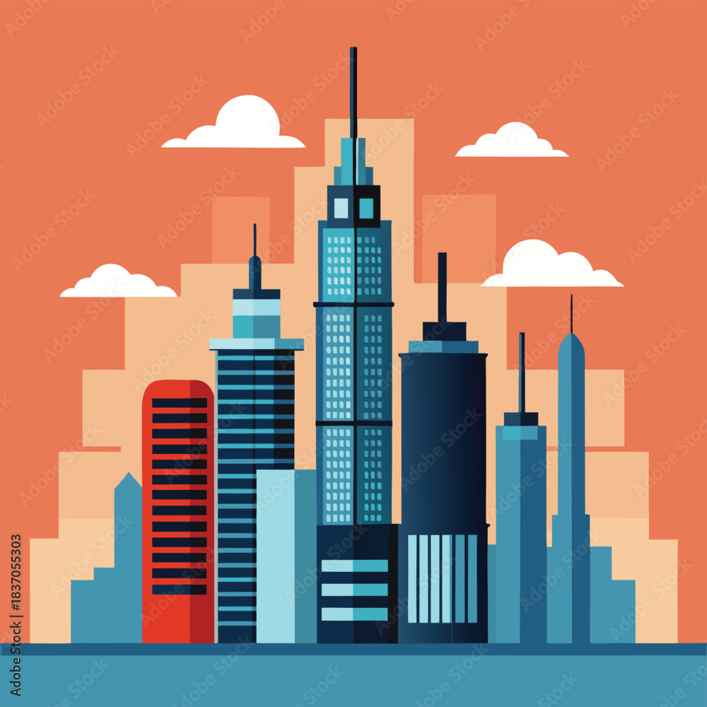 Obraz premium city skyline with city