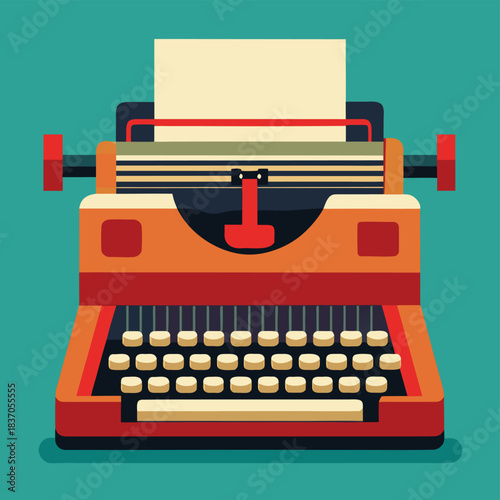 vintage typewriter vector illustration