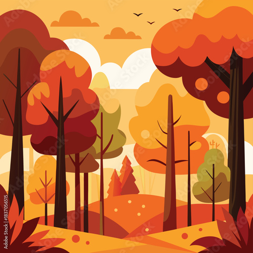 autumn landscape with trees