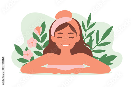 Woman applying skincare face mask beauty treatment wellness routine