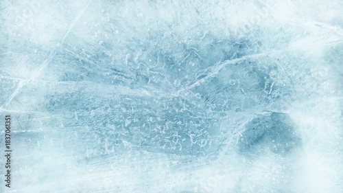 Super Slow Motion Shot of Freezing Ice Texture and Gently Flowing Cold Smoke at 1000fps.