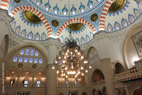 Inside the majestic Namazgah Mosque, where light, symmetry, and devotion come together,a breathtaking symbol of faith, unity, in Tirana