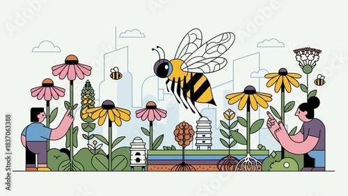 Urban Ecology and Conservation: Nurturing biodiversity and sustainable growth against a modern city backdrop.