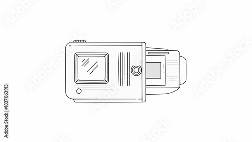 Vintage Slide Projector Illustration - A Detailed Technical Drawing.