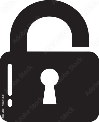 Open Padlock Silhouette with Keyhole vector (28