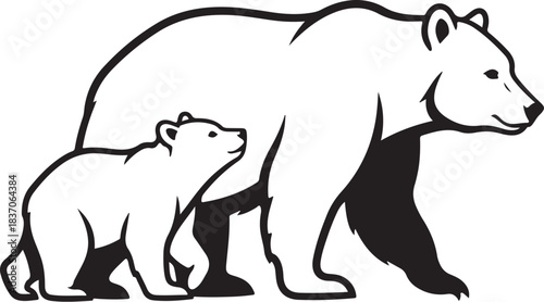 Bear and Cub Illustration vector (58