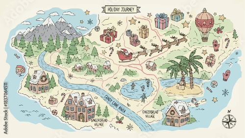 Santas Magical Christmas Map Adventure Journey.