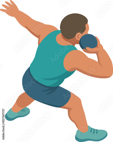 Shot putter in throwing stance athlete athletics
