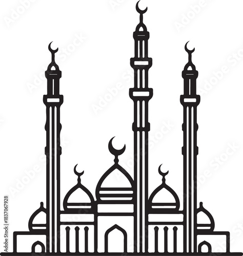 



please type minimum 25 words SEO-based title for silhouette style vector minimal medina logo design