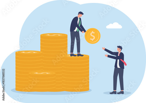 illustrating the act of receiving dividends from stock investments
