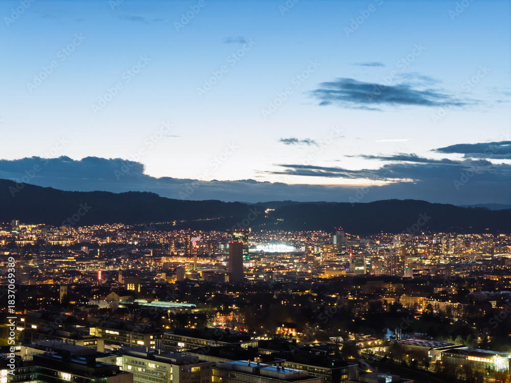 Fototapeta premium Zürich bei Nacht