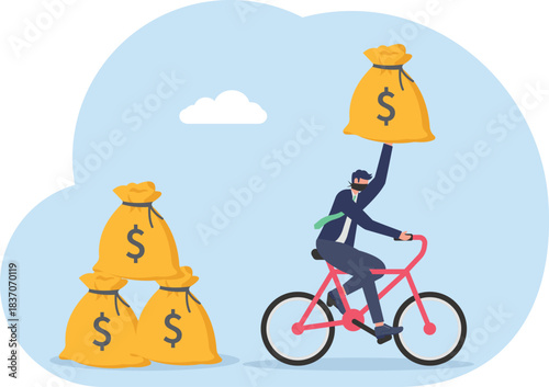 illustration of a corruptor stealing company business assets
