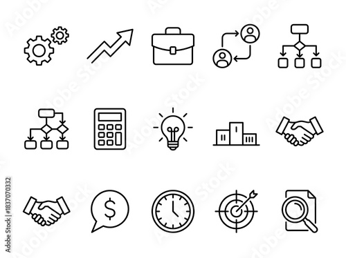 Business and Finance Icons for Strategy, Success, and Organization