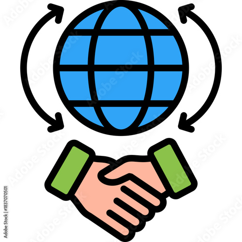 International Relations lineal color icon