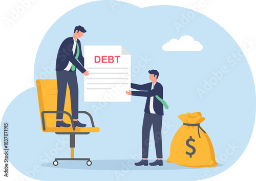 illustration of debt collection from an individual business
