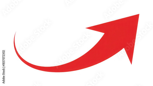 Free Download Red curved upward arrow graphic isolated on white background isolated on transparent background - GFXLoad