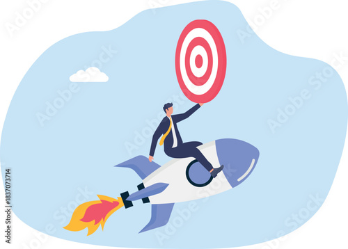 illustration of a business target set very high.
