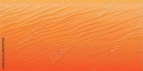 Warm wind creates beautiful sandy ripples and abstract patterns on dry orange-yellow dunes of the Sahara desert landscape