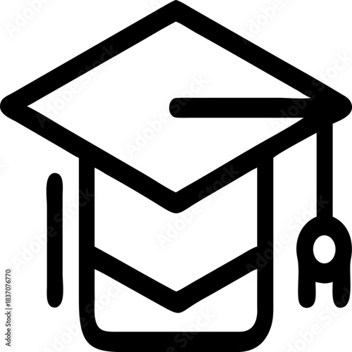 graduation hat line art, education icon