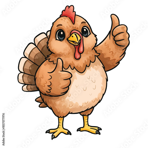 Positive Thanksgiving Character Showing Success